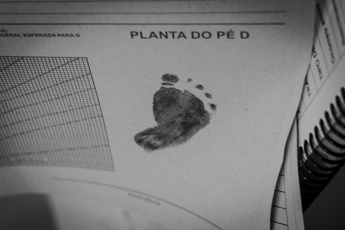 planta do pé do bebê
