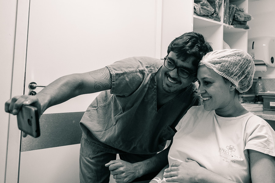 selfie antes do parto