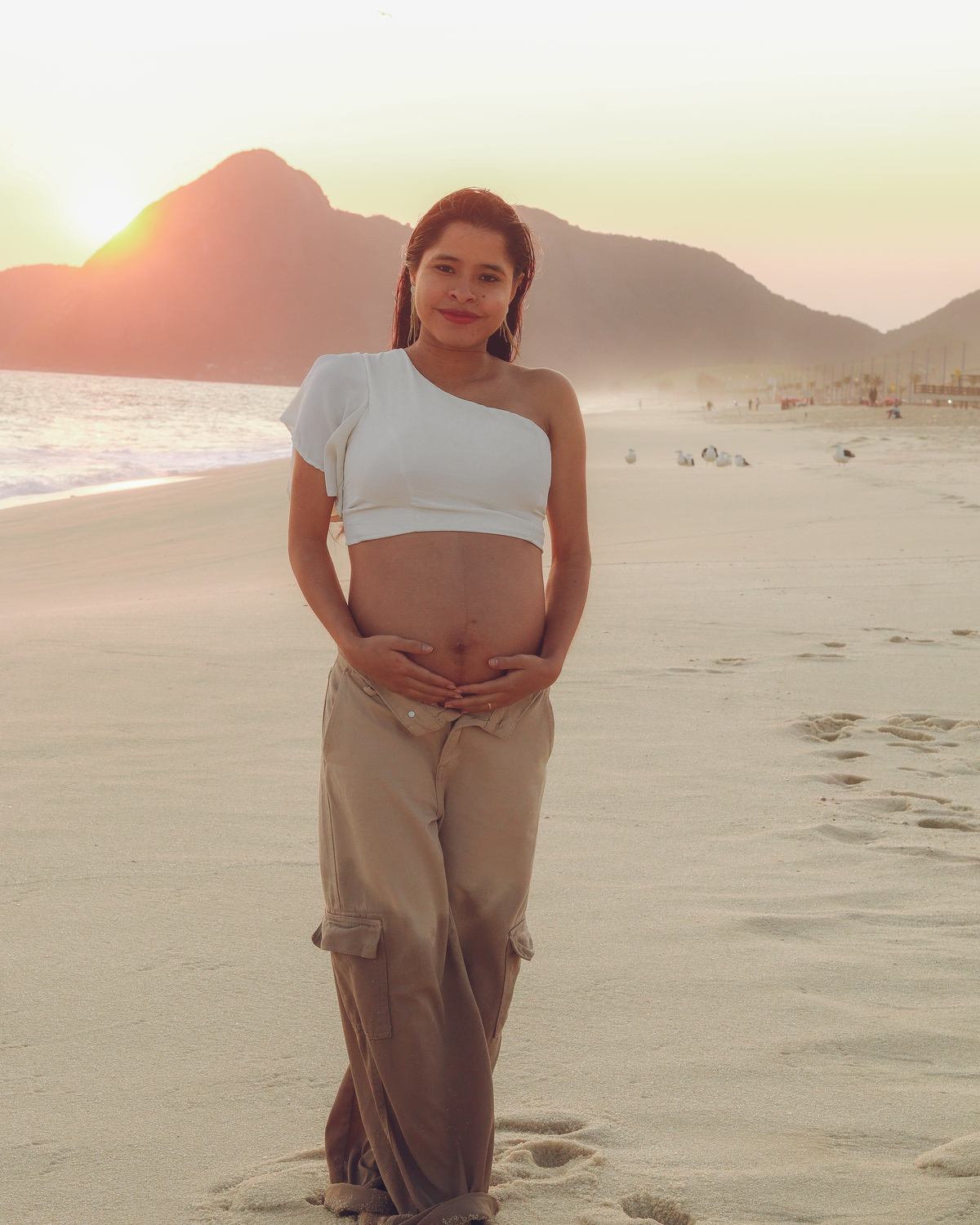 Gestante na praia
Rj