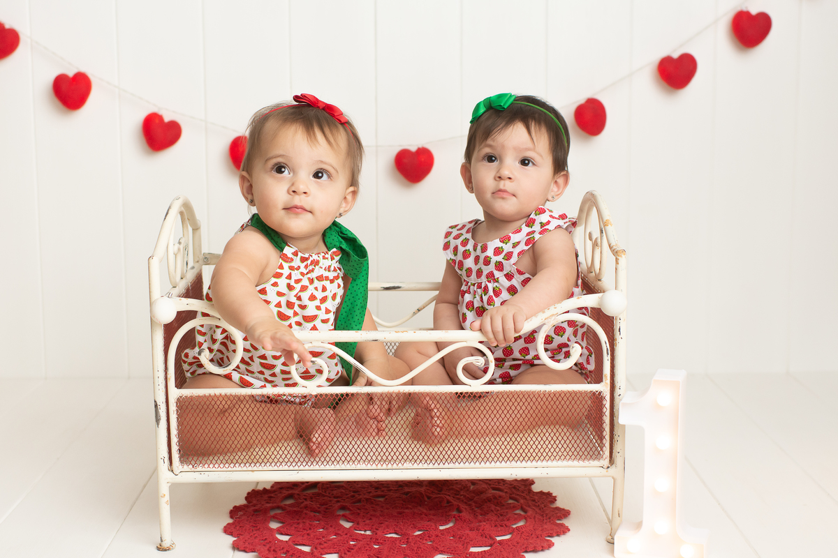 ensaio de 1 aninho, fotos de 1 aninho, smash the cake em estúdio, bolo fake, gêmeas, fotos de bebê, ensaio infantil barra da tijuca