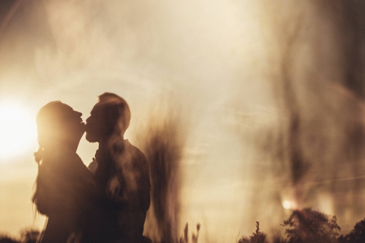 casal por do sol flare tilt-shift m42 helios silhueta