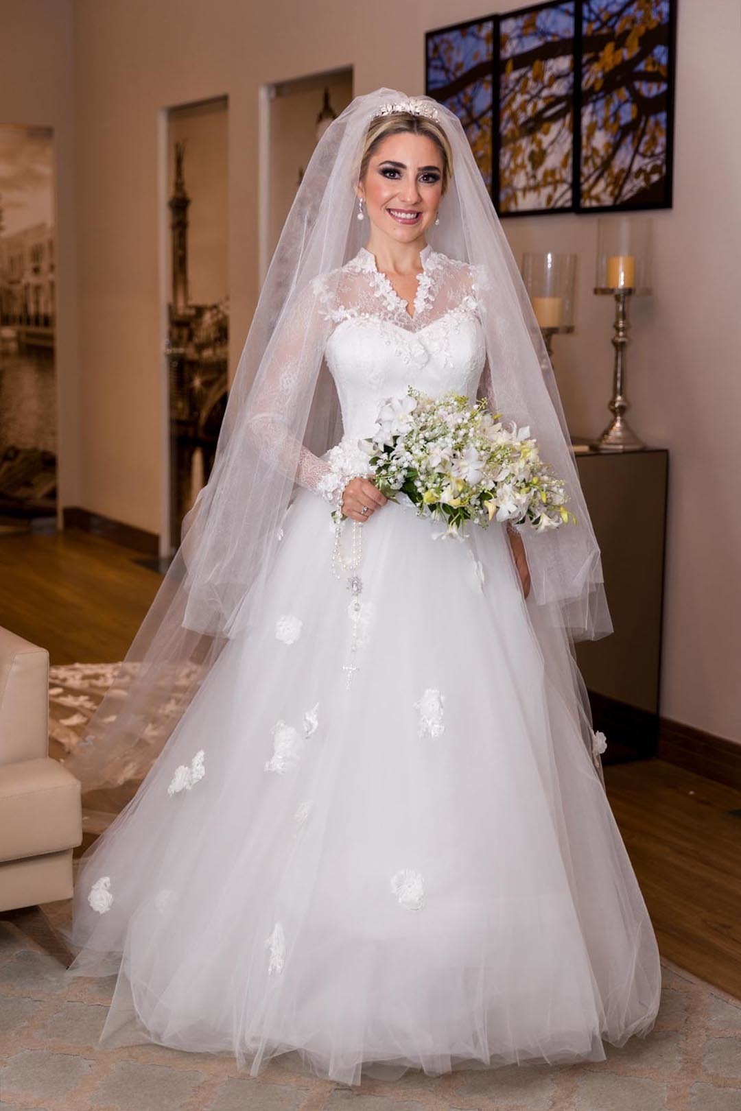 noiva com vestido da Glória Almada