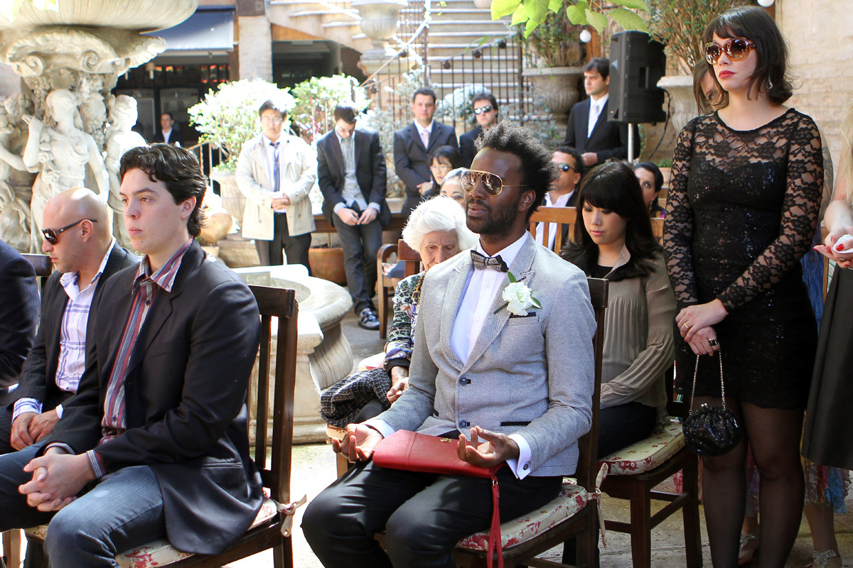 meditação no casamento de Angela e João Paulo realizado no restaurante Amici em Ribeirão Preto - SP