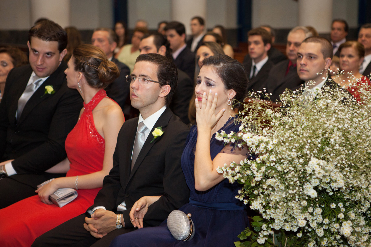 emoção dos padrinhos no casamento de Ana Lúcia e Eduardo Grasso