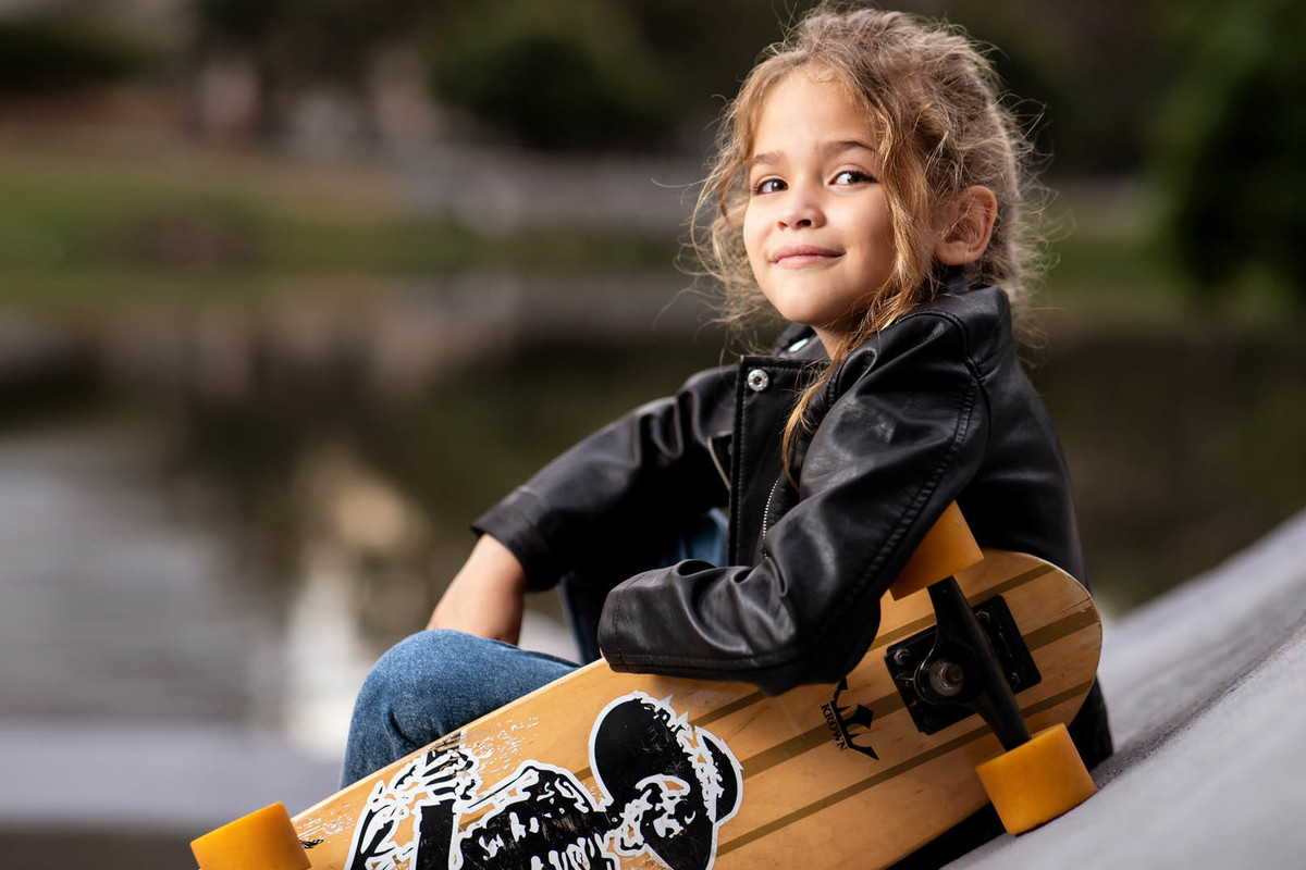 Ensaio fotográfico kids com skate