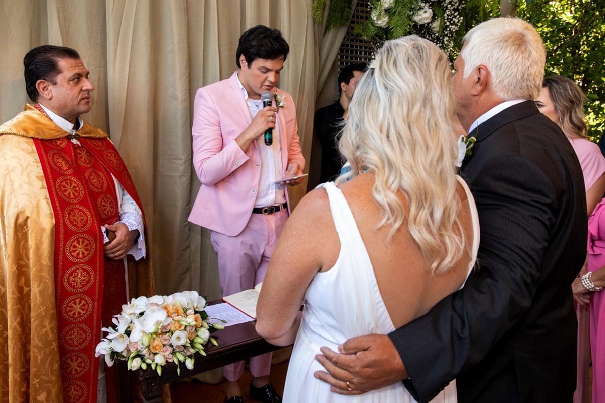 muita emoção no casamento de Atilio e Rejane