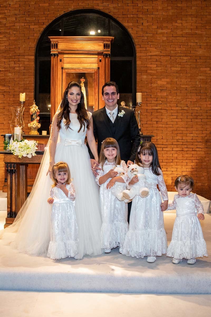 Noivinhas no casamento de Carolina e Gustavo Sanches