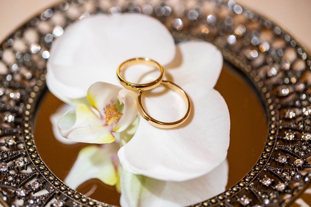 fotos das alianças do casamento de Camila e Daniel