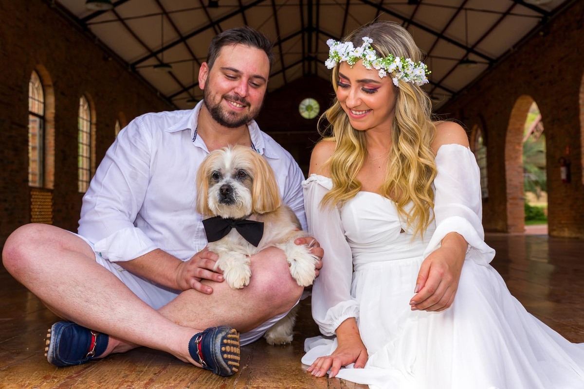 pet no ensaio pre casamento