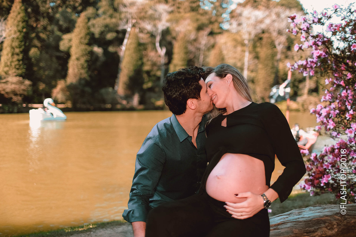 Lindo casal Aline e Marcelo Garcia, a espera da Isabela em Gramado