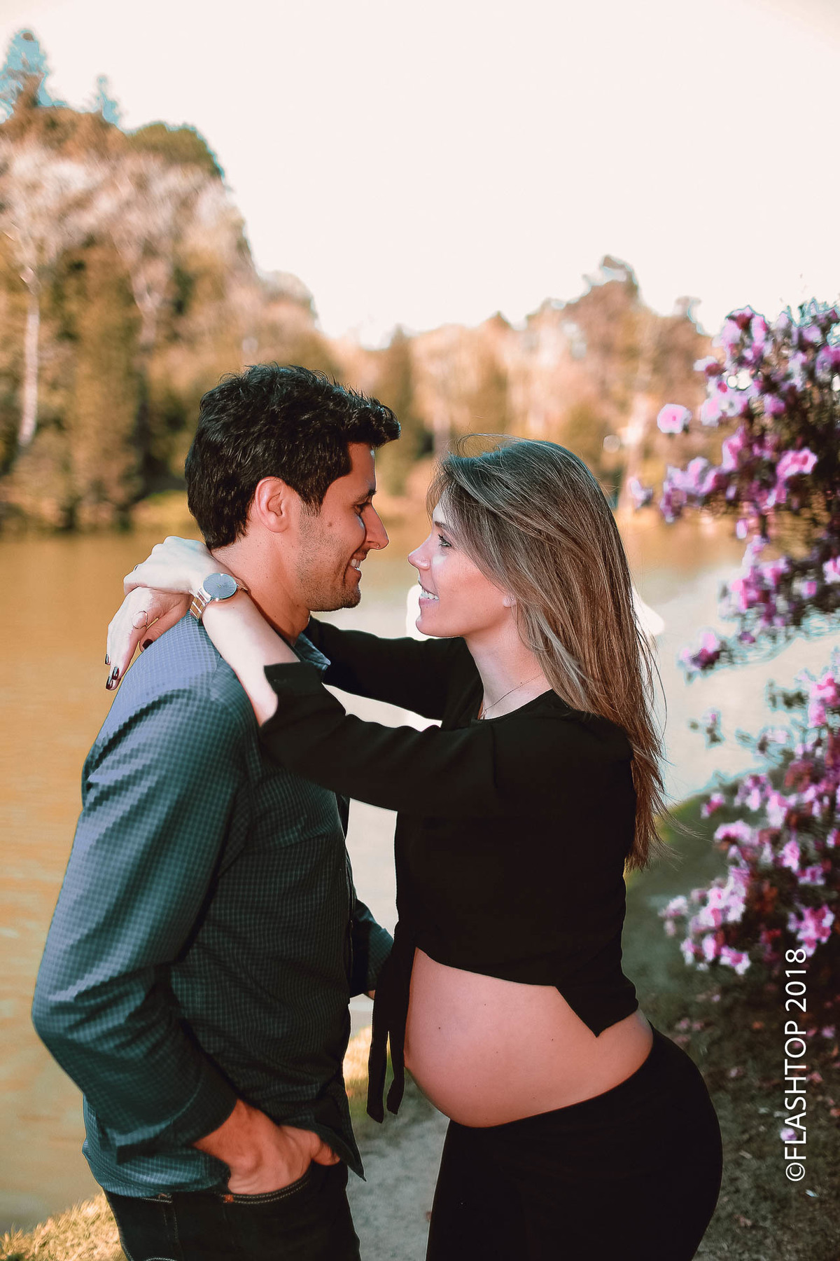 Lindo casal Aline e Marcelo Garcia, a espera da Isabela em Gramado