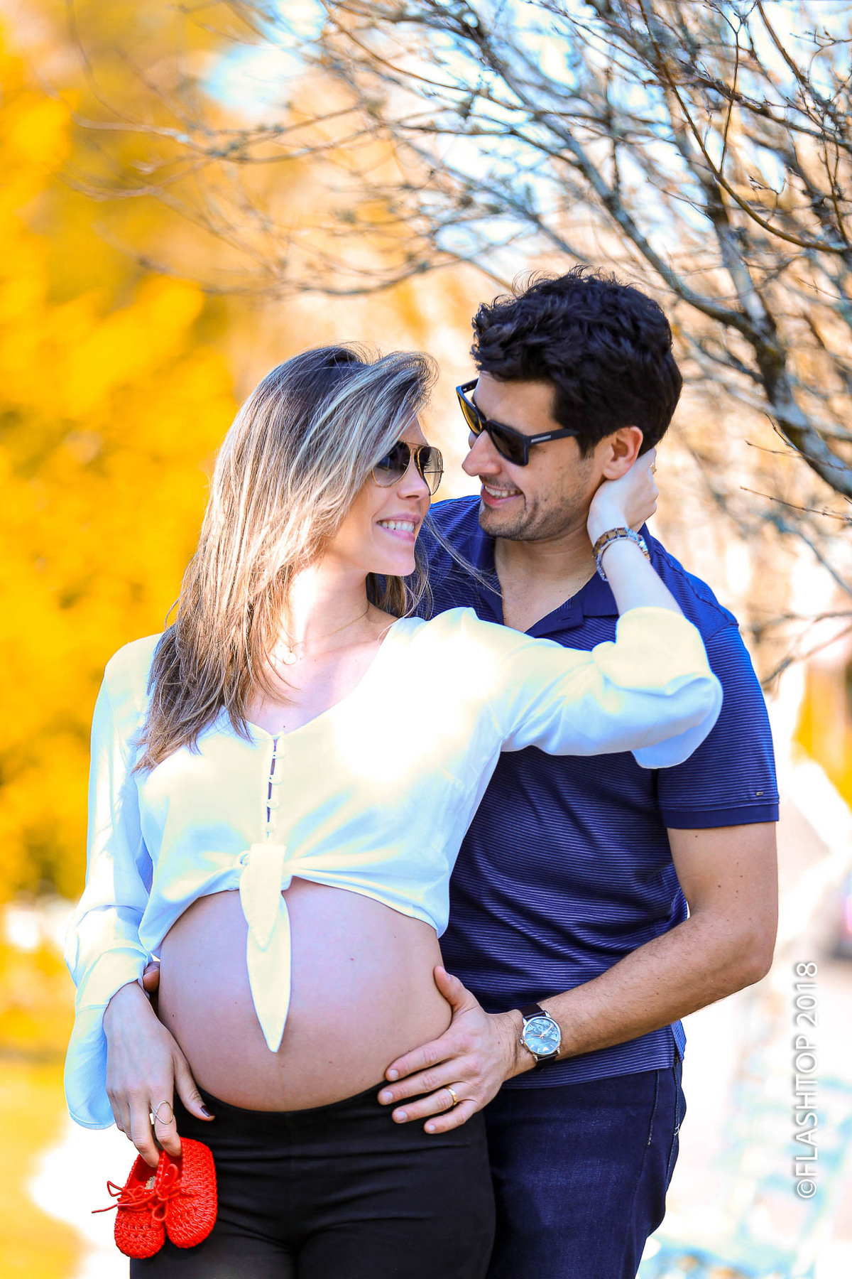 Lindo casal Aline e Marcelo Garcia, a espera da Isabela em Gramado