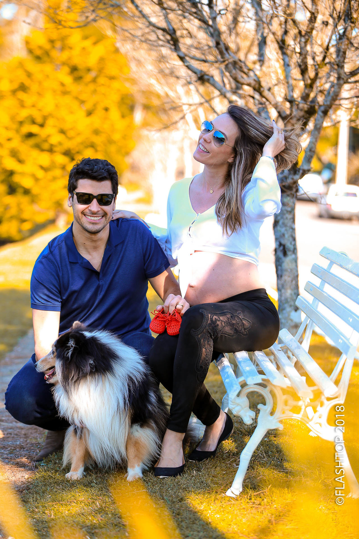 Lindo casal Aline e Marcelo Garcia, a espera da Isabela em Gramado