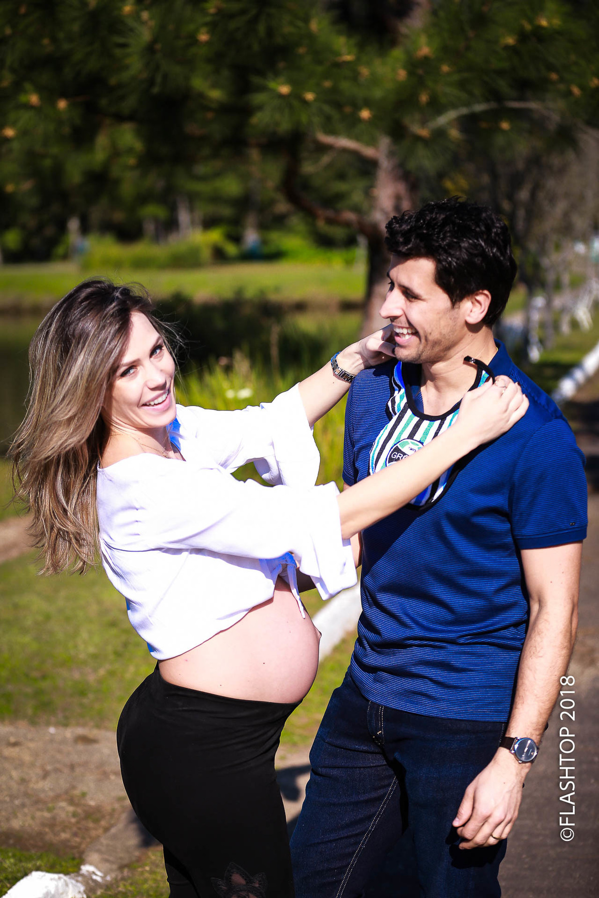 Lindo casal Aline e Marcelo Garcia, a espera da Isabela em Gramado