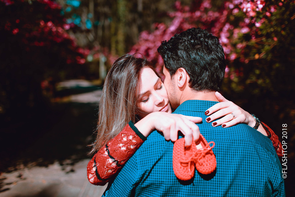 Lindo casal Aline e Marcelo Garcia, a espera da Isabela em Gramado