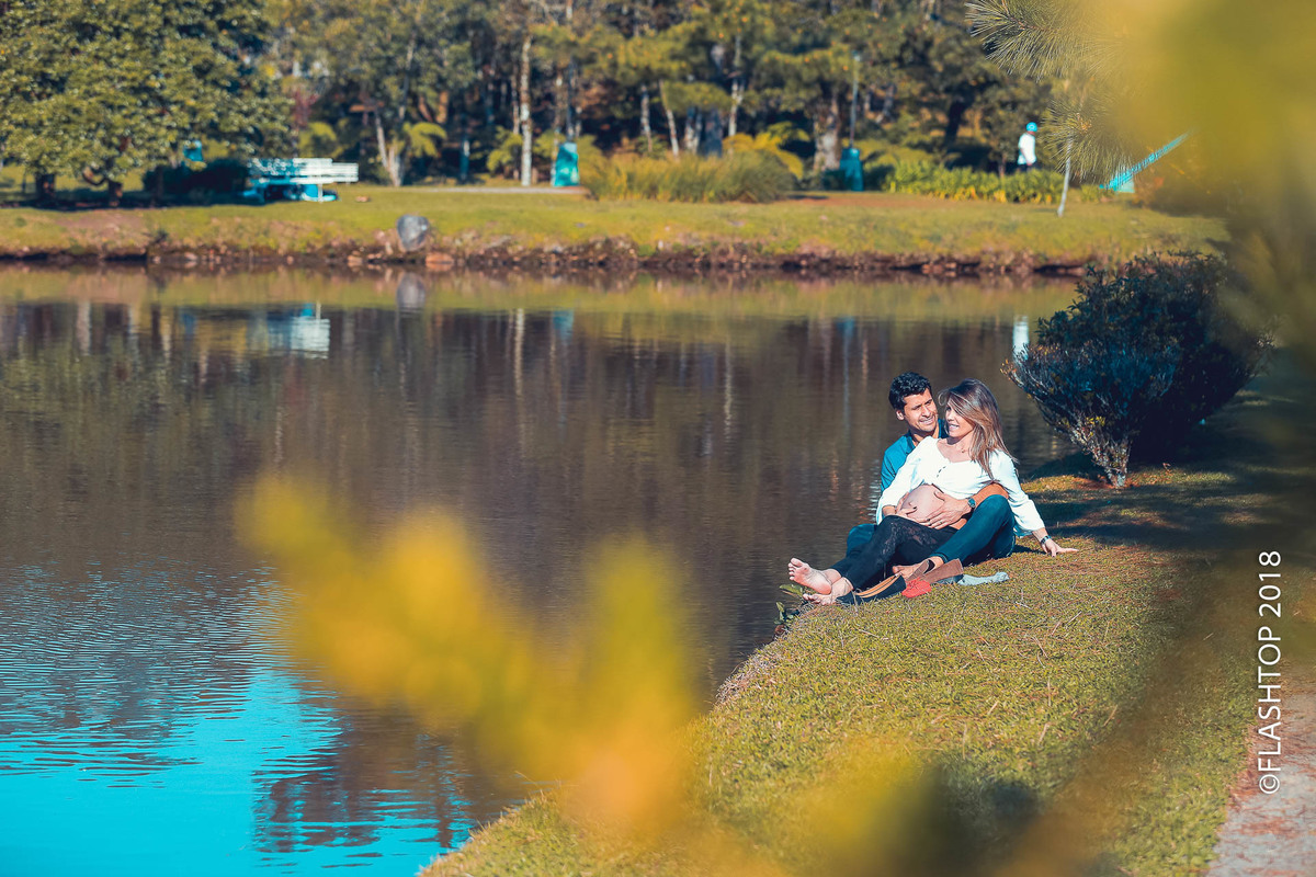 Lindo casal Aline e Marcelo Garcia, a espera da Isabela em Gramado