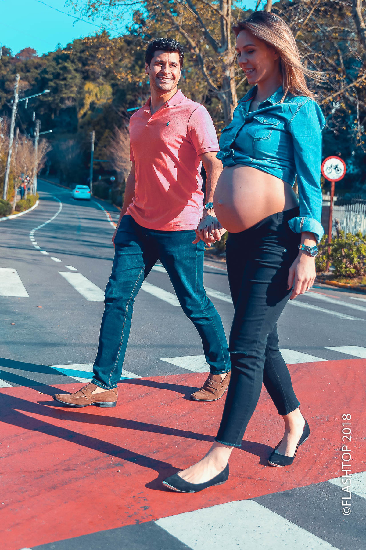 Lindo casal Aline e Marcelo Garcia, a espera da Isabela em Gramado