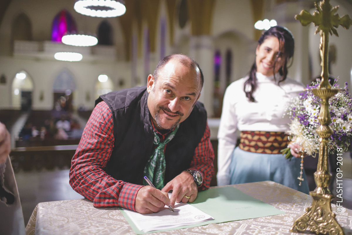 Igreja matriz de Canela, Nsra. de Lourdes foi escolhida pelo casal Andréia e Cristiano (Ximango) para ser realizada a cerimônia religiosa de casamento