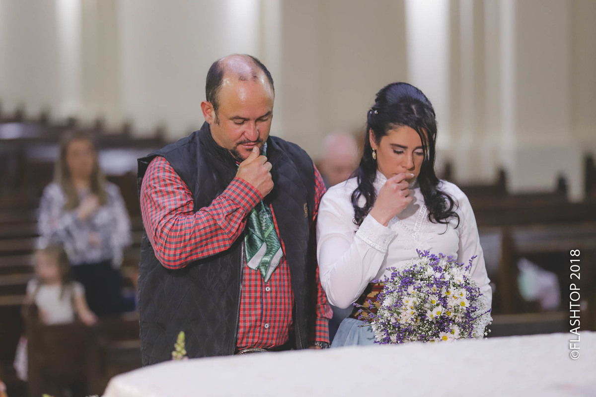 Igreja matriz de Canela, Nsra. de Lourdes foi escolhida pelo casal Andréia e Cristiano (Ximango) para ser realizada a cerimônia religiosa de casamento