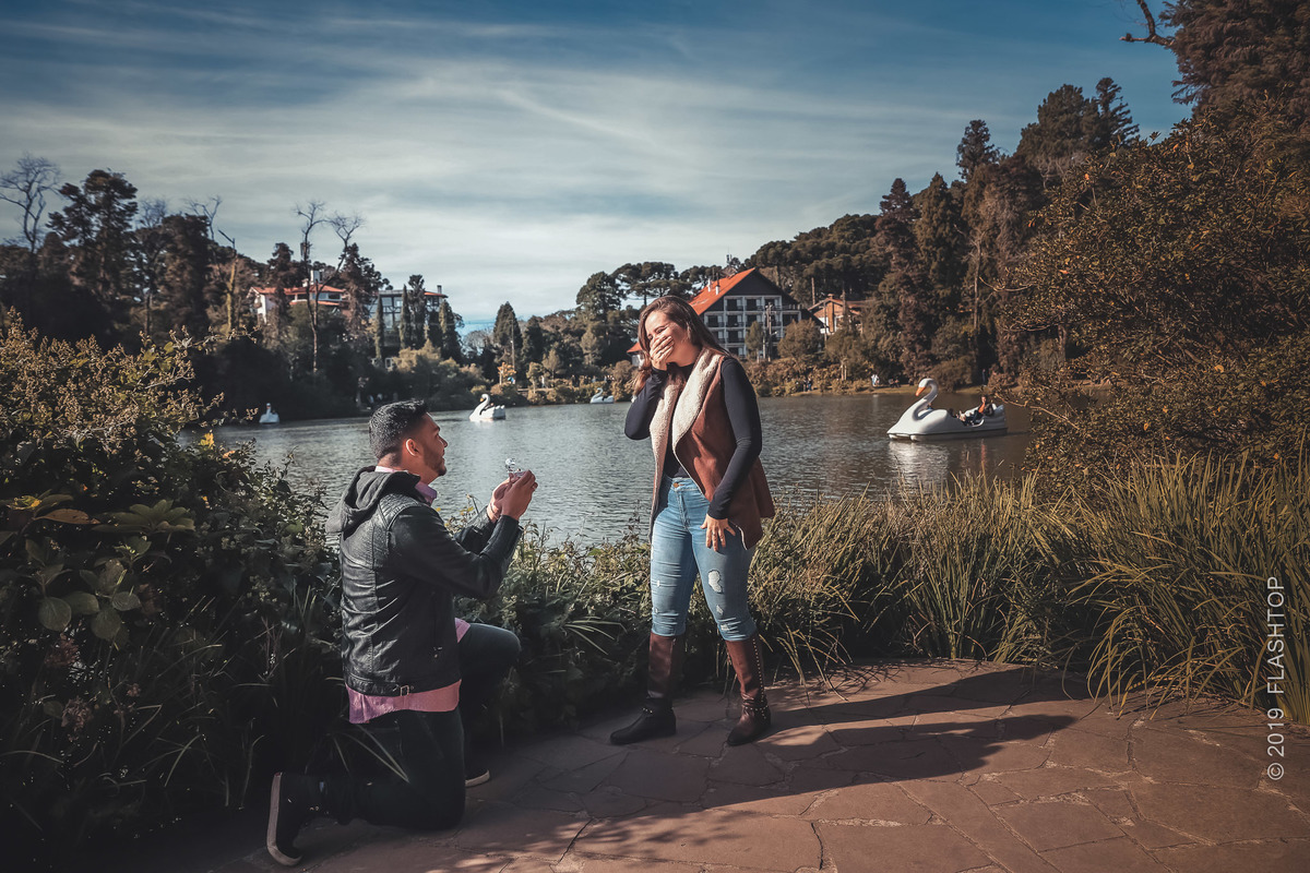 Pedido de casamento em Gramado lago negro