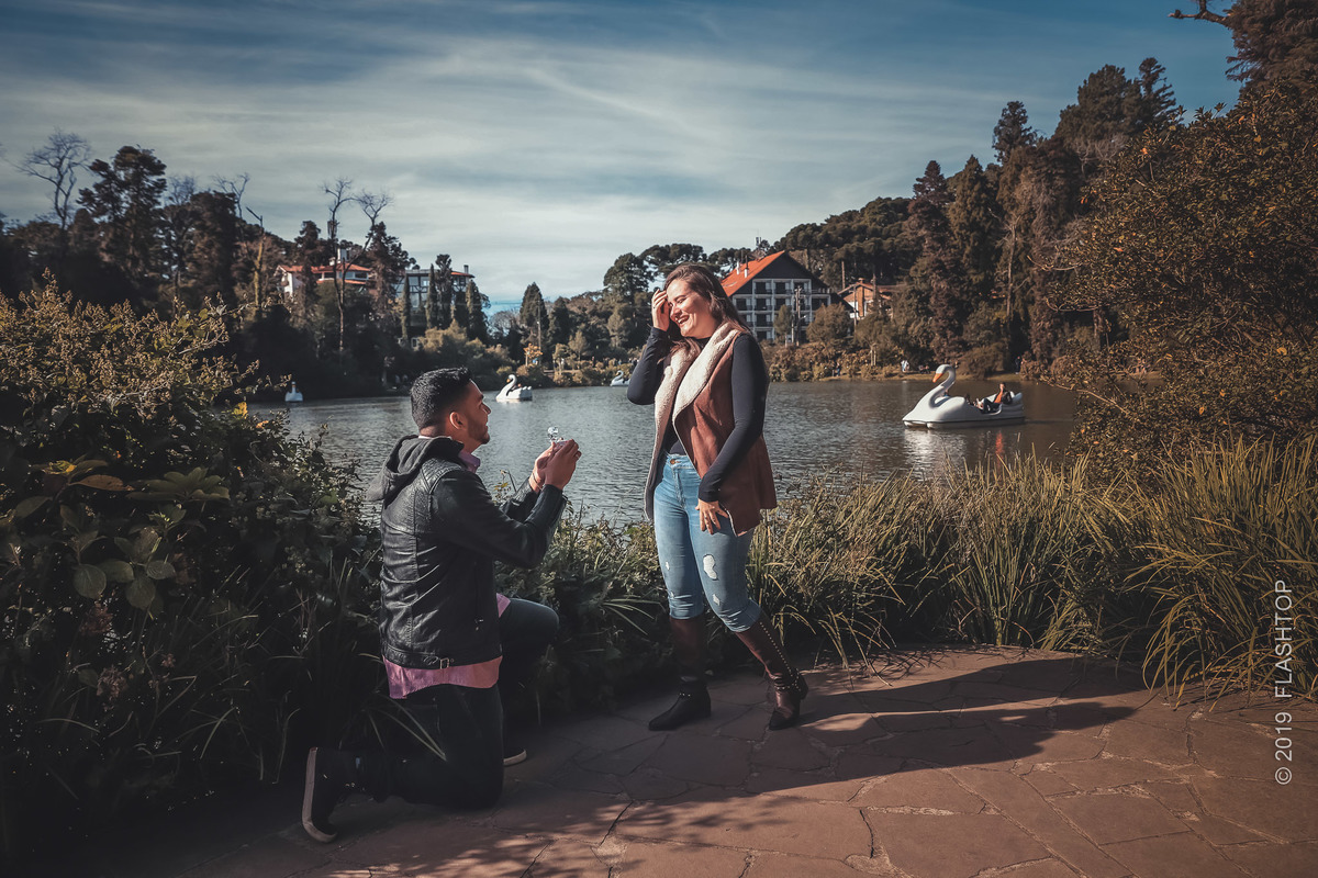 Pedido de casamento em Gramado lago negro