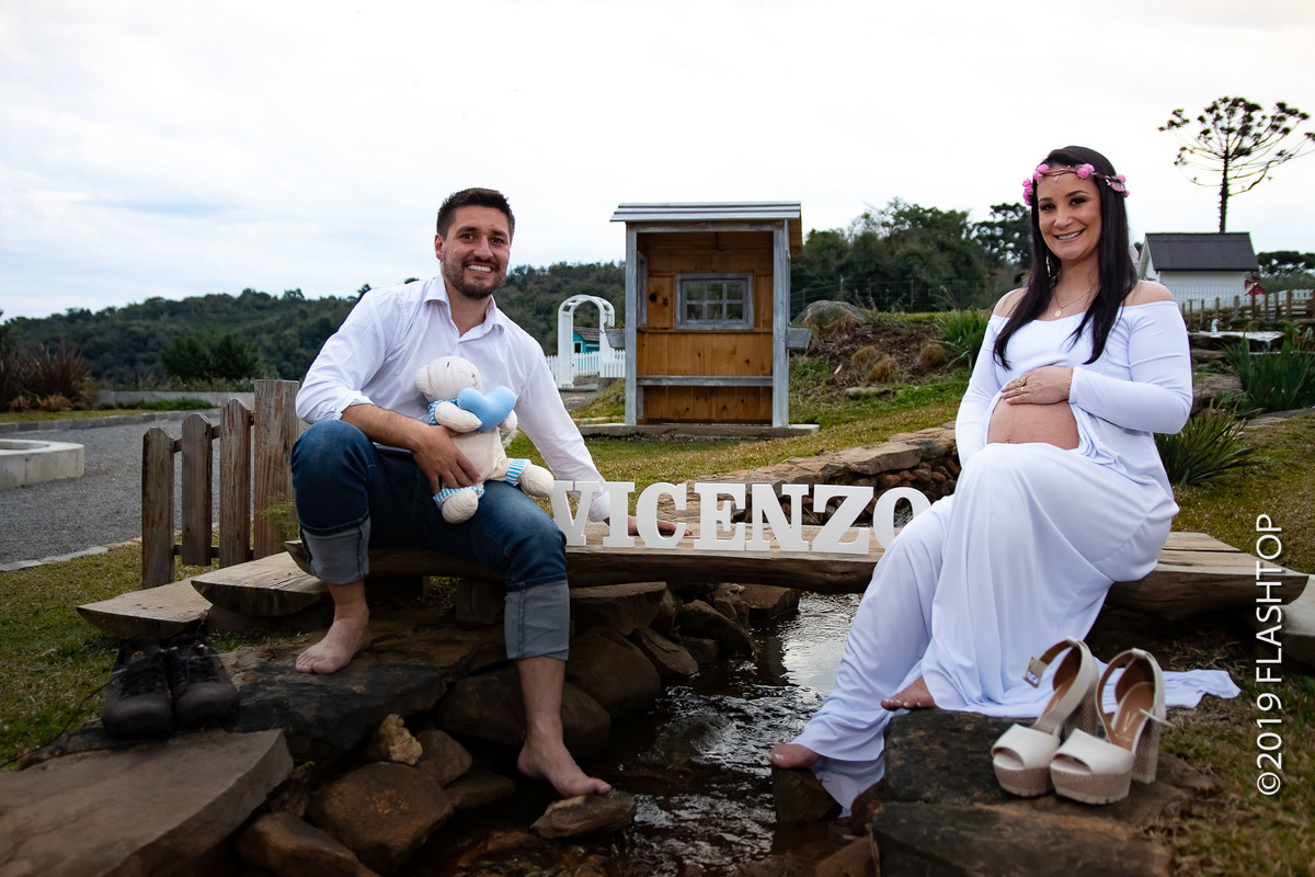 Foto gestante em canela