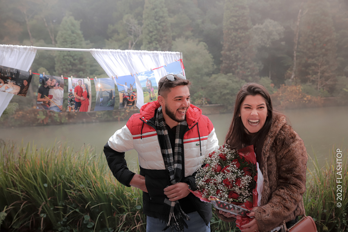 Pedido de casamento em Gramado às margens do Lago Negro