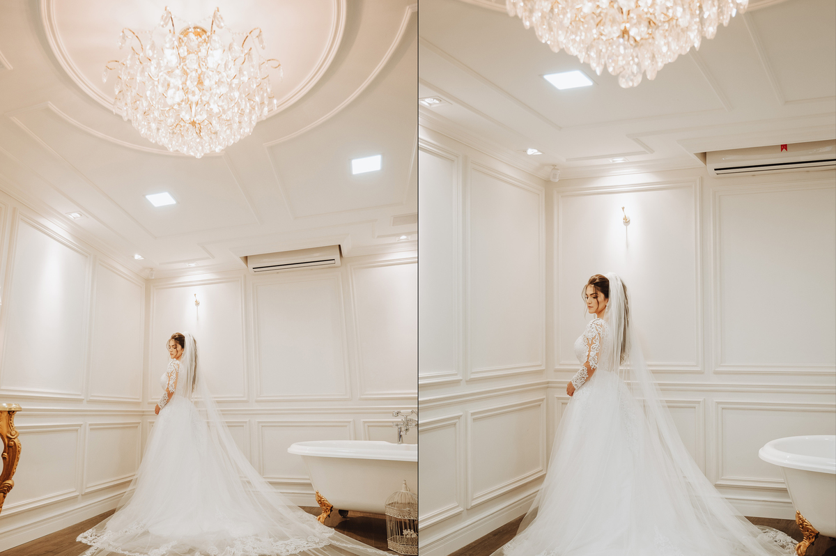 Noiva com vestido princesa branco fotografo de casamentos