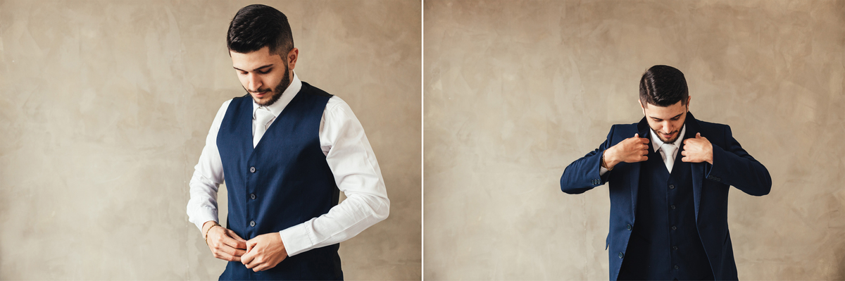 Noivo se preparando para seu casamento