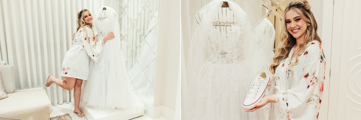 Vestido de noiva princesa branco em Maringá