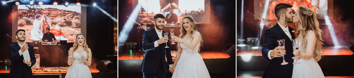 Noivos brindando casamento em mandaguaçu melhor fotografo de casamentos