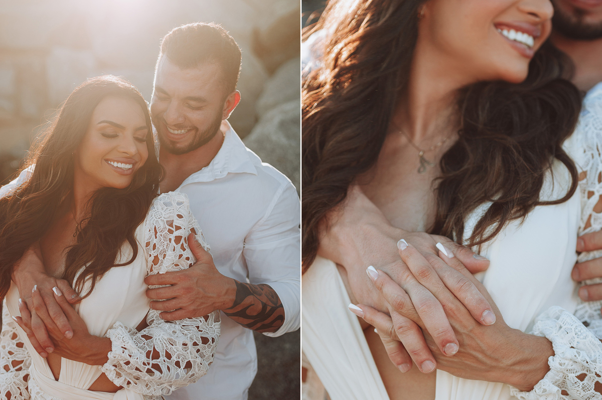 ensaio de casal na praia com edição estilo pinterest 