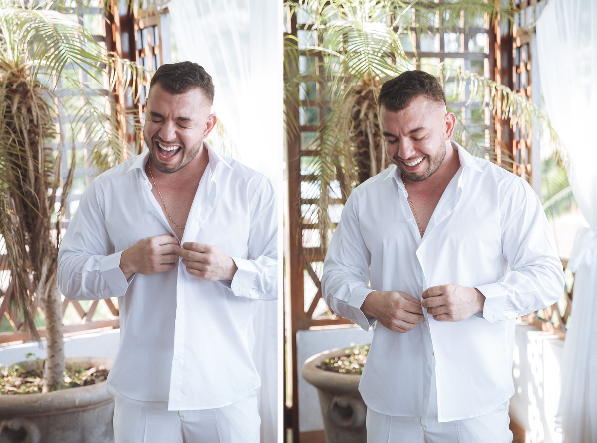Making of de  noivo se arrumando