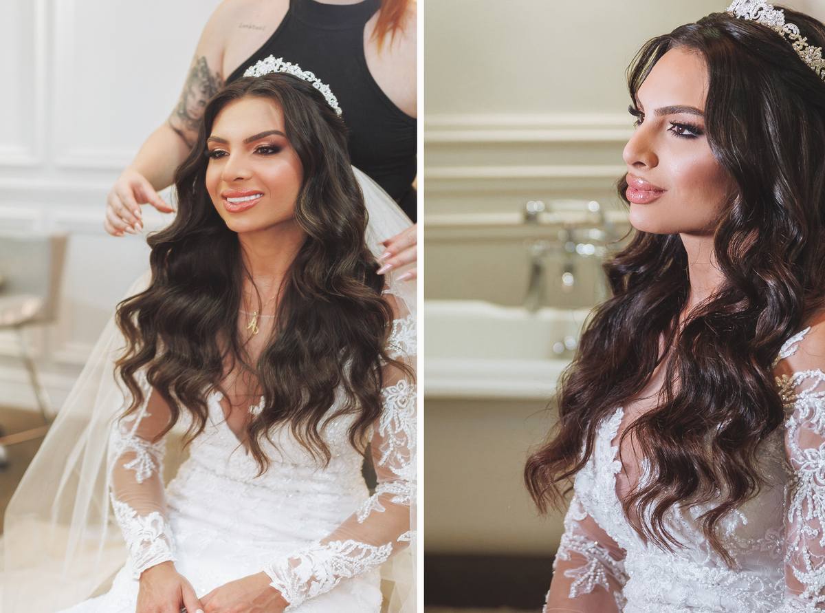 ensaio fotografico de noiva se arrumando em maringa 