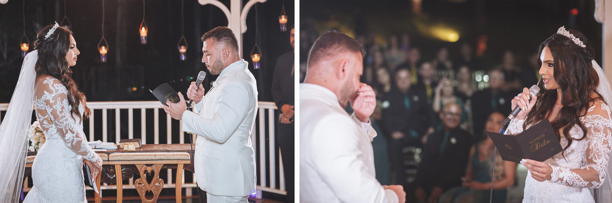 fotos de noivo fazendo votos no casamento