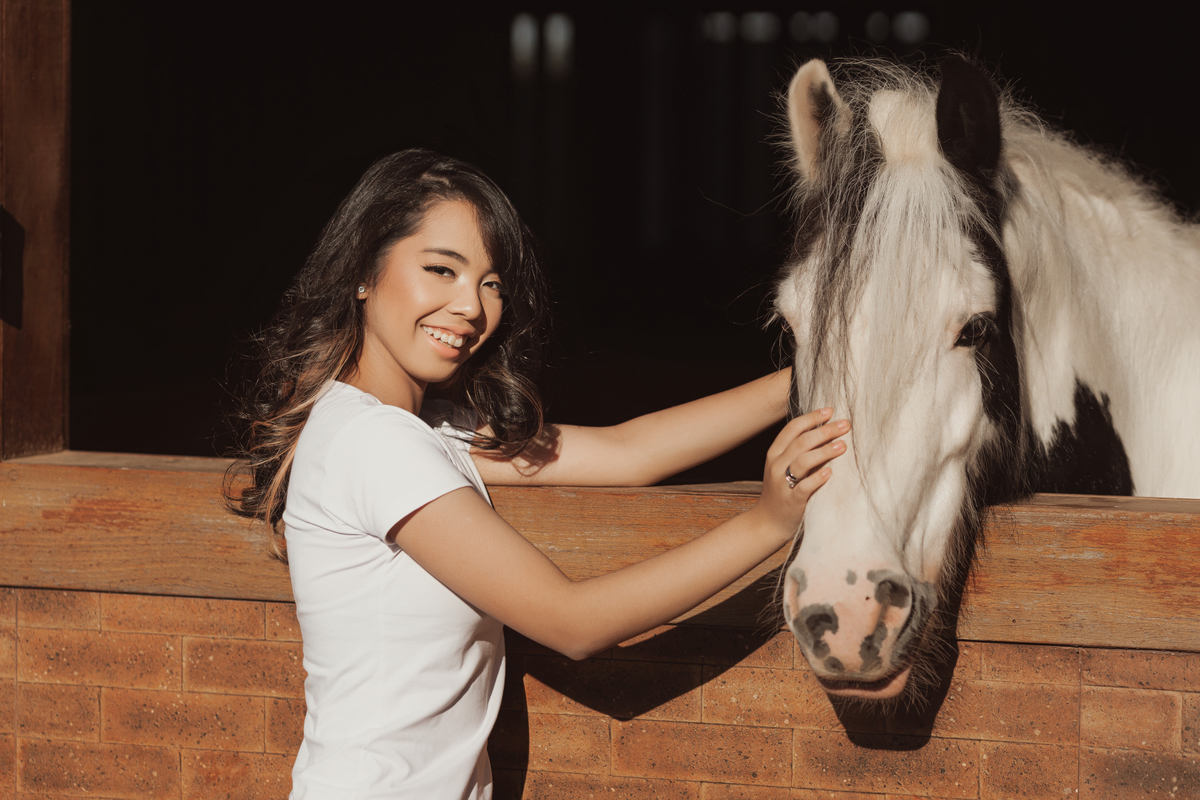 Ensaio de debutante com cavalo