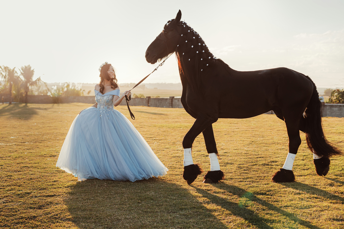 Ensaio de debutante com cavalos em Maringá