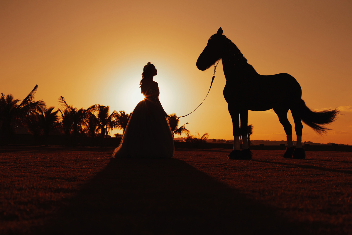 Ensaio de debutante no por do sol