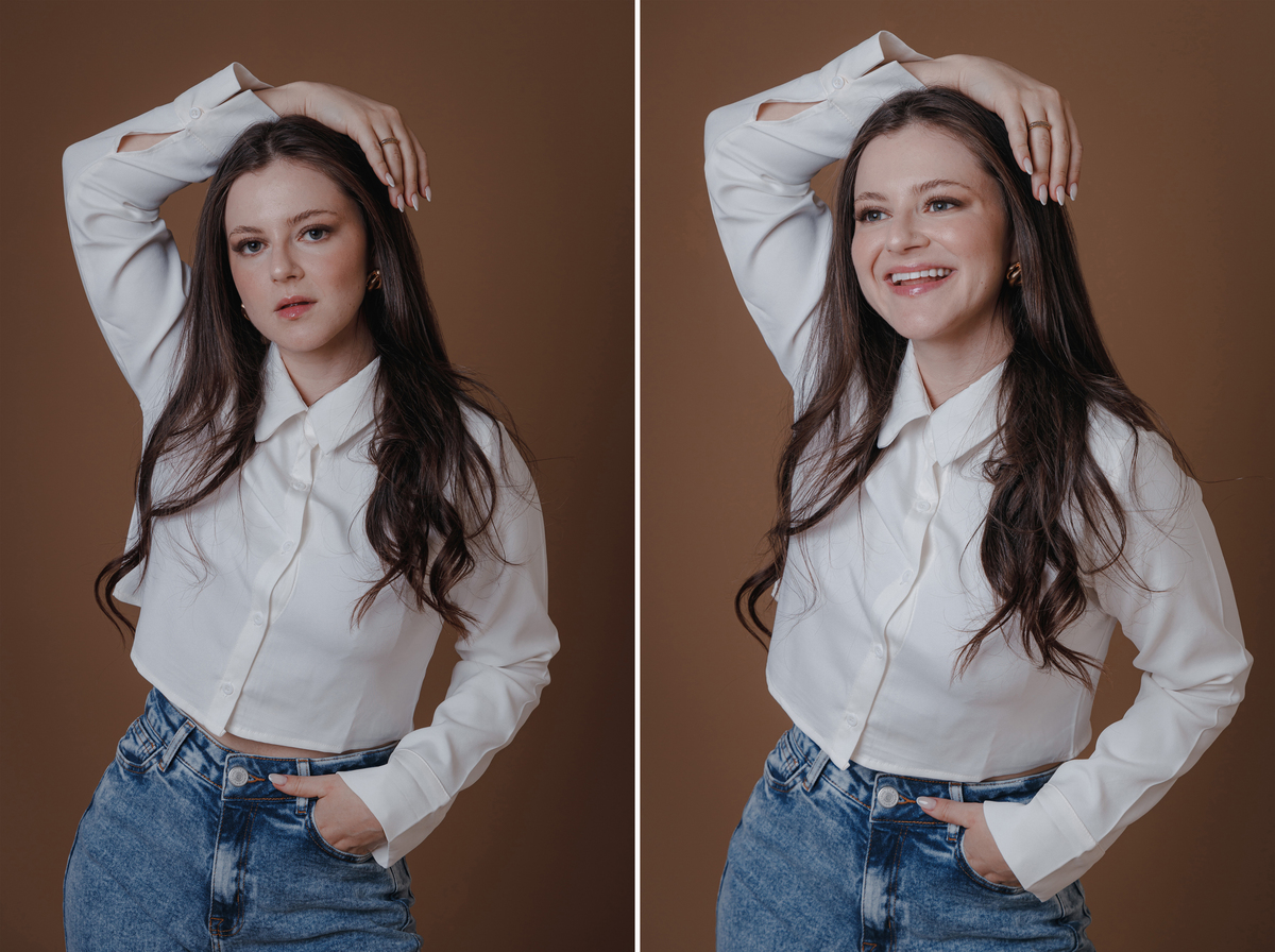 ensaio corporativo com fotos espontaneas e alegres fotografo de profissionais em maringá ensaio de estudio para esteticista