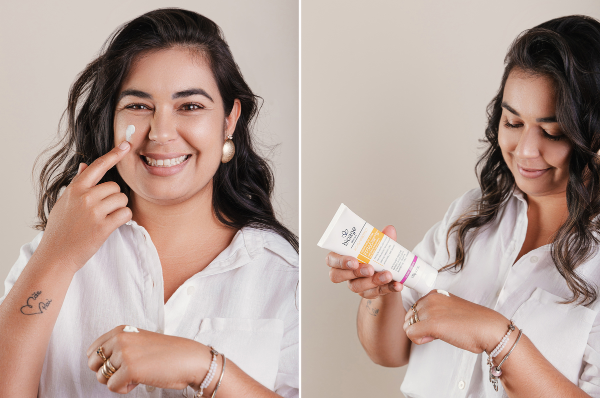 ensaio corporativo com fotos espontaneas e alegres fotografo de profissionais em maringá ensaio de estudio para esteticista