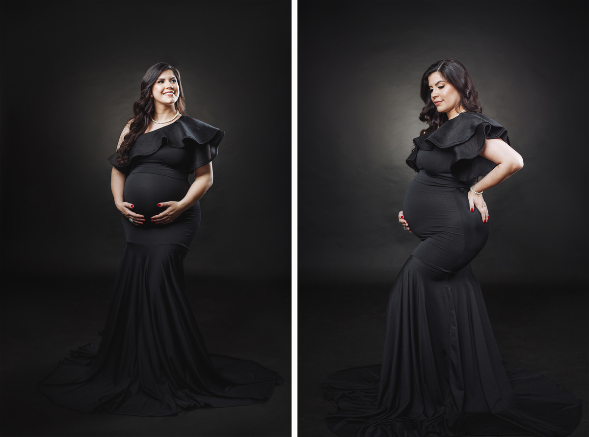 ensaio de gestante com look preto inspiração fotografo de gestante