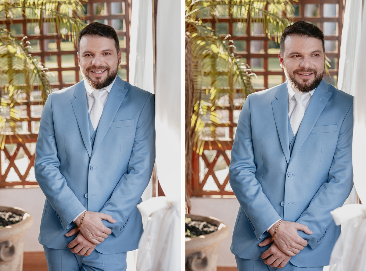 making of de noivo casamentos maringa noivo de terno azul claro 