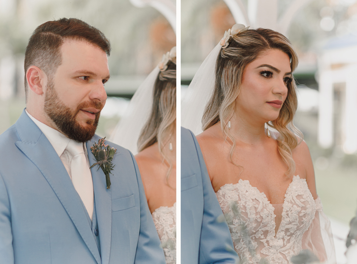 noivos durante cerimônia ao ar livre no Eden Garden maringá melhor fotoógrafo de casamentos de maringá