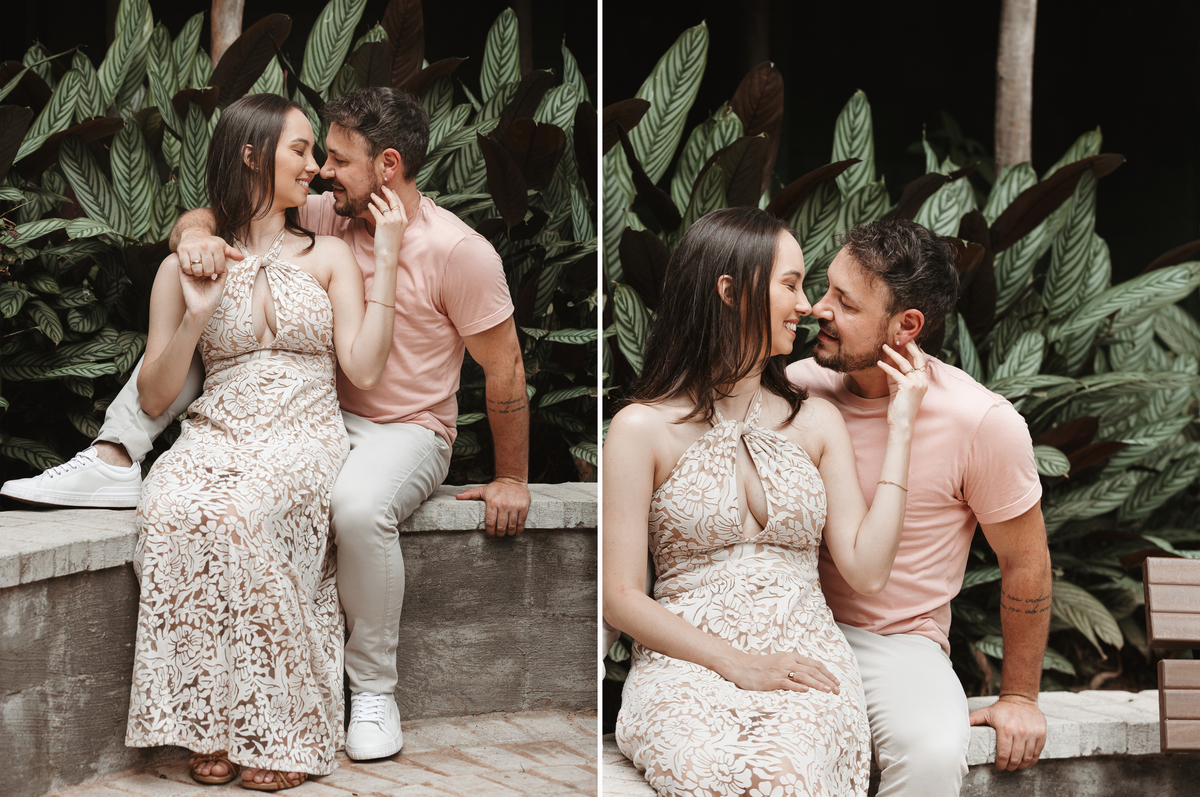 ensaio pre casamento com fotos romanticas em meio a natureza de maringá 
