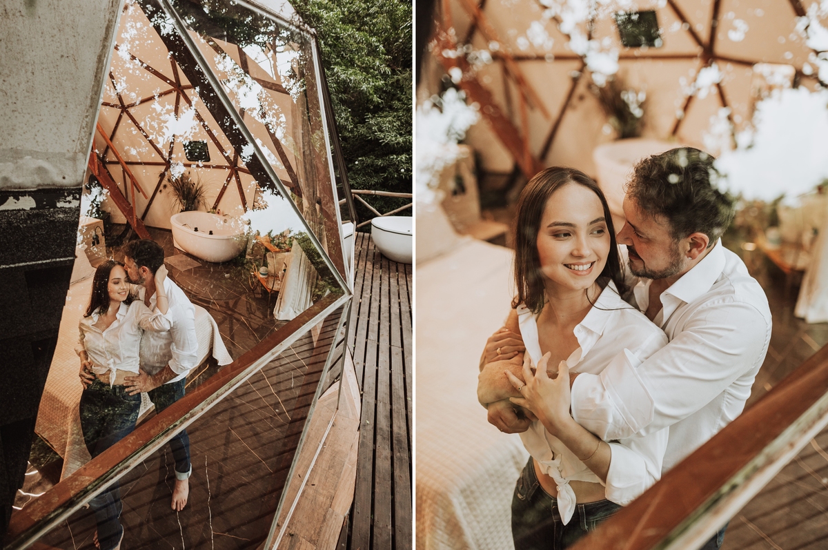 ensaio pre wedding com fotos intimista com luz natural estilo de ensiao sensual na luz do dia 