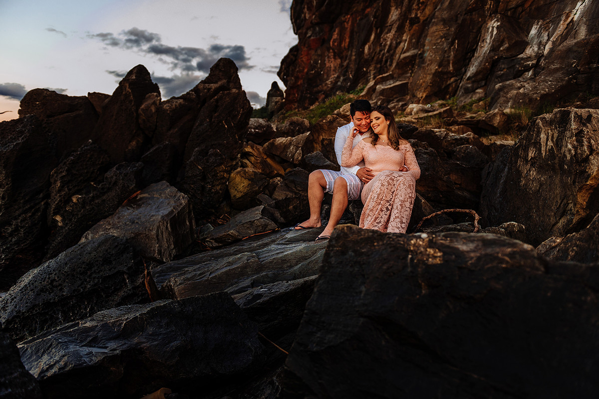 Ensaio de casal na praia