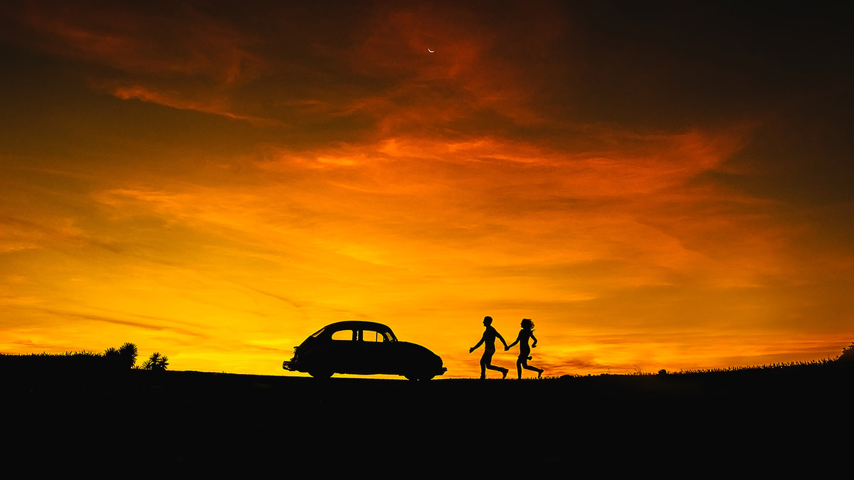 Foto de por do sol divertida em MAringá-PR