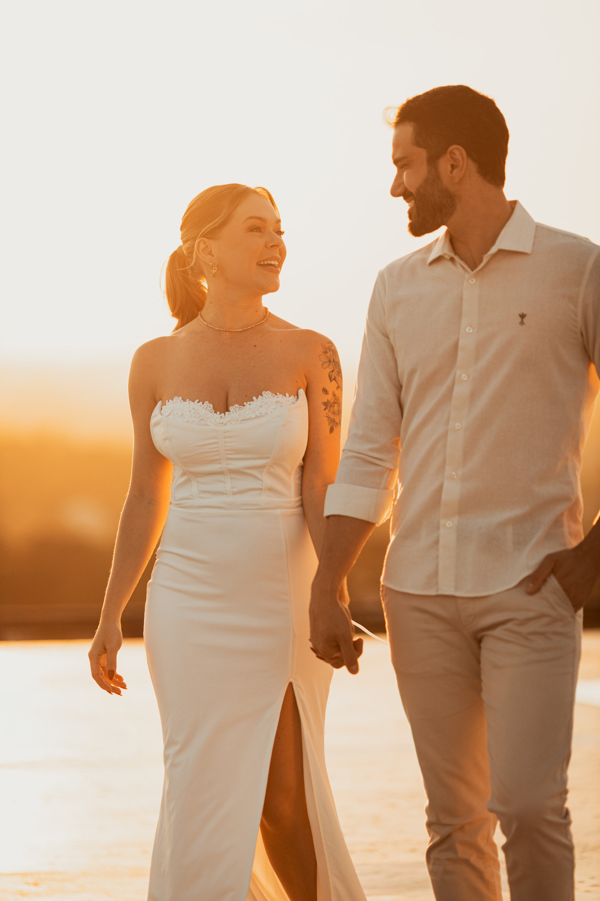 Fotos com vestido branco para pre-wedding