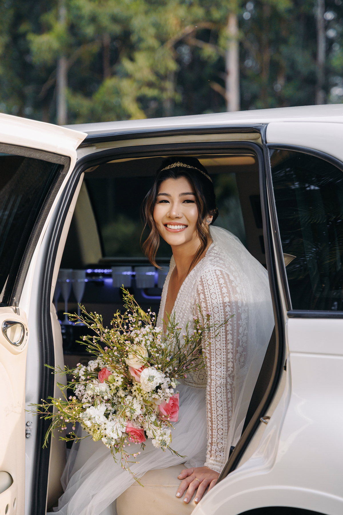 Chagada da noiva no casamento ao r livre em Maringá