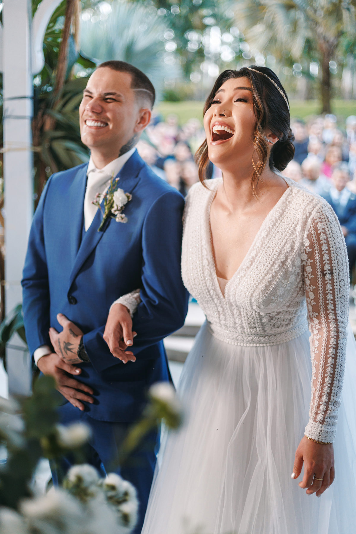Casal no altar do Éden Garden Eventos 